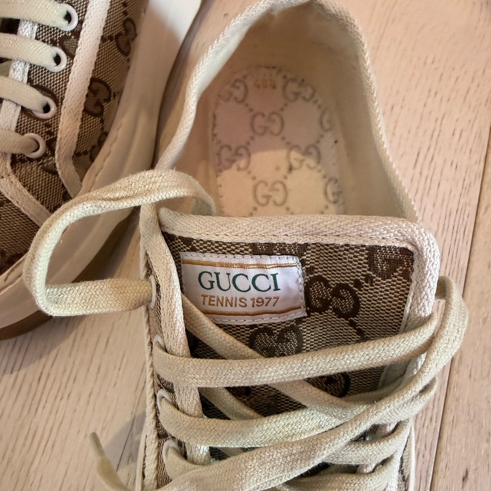 Gucci Tennis 1977 Brown and Cream Sneakers